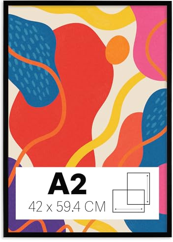 Photoframe4you - Bilderrahmen A2 cm Kunststoff mit Acrylglas - Schwarz