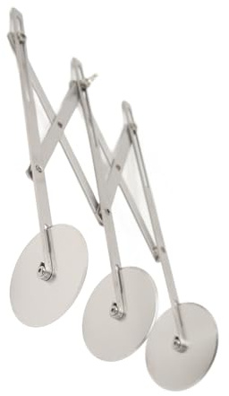 3 Roues Couteau à Couteau à Rouleau à 3 Roues Rouleau à Rouleau à Rouleau à Rouleaux en Acier en Acier Uniforme Tranche Multi-Pâte à Rond pour Couper les Pizzas de Pâte à Pâtisseries Assure Même le