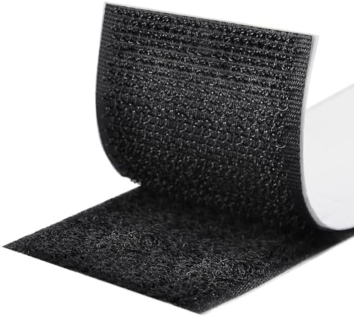 Fesoar Klettband Selbstklebend Extra Stark mit Klettverschluss 50 mm x 5 m | Selbstklebendes Klebepad mit Flauschband und Hakenband