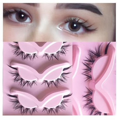 SIVZUMO 10 Paar künstliche Wimpern, natürlich, gebogen, Volumeneffekt, Katzenaugen, wiederverwendbar, für mehrere Anlässe