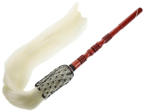 TOYANDONA Batidor de Caballo Artificial para Práctica y Actuaciones, Madera y Lino Seda, Agarre Cómodo, Uso Versátil para Limpieza del Hogar y Decoración