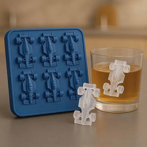 F1 Ice Mold Silicone Formula Racing Car Jello Molds Car Ice Tray (Blue)