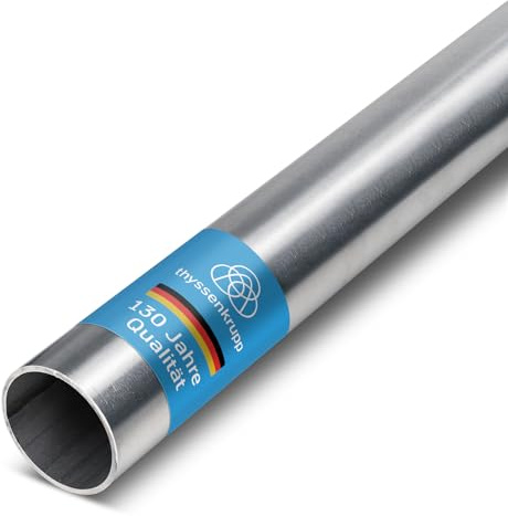 thyssenkrupp Edelstahlrohr – Rundrohr Edelstahl V2A geschweißt – K240 geschliffen – Werkstoff 1.4301 / AISI 304 – Ø 16 x 2 mm, 1000 mm Länge