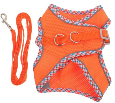 POPETPOP Harnais de Promenade pour Chien avec Laisse Intégrée Ajustable pour Chiot Résistant à Usure Portable et Confortable pour Votre Animal de Compagnie