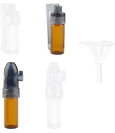 Tabanzhe 4PCS Small Spice Storage Bottles with Spoon Cap and Mini Funnel,Portable Leak-Proof Tiny Pocket Spice Powder Mini Bottles Tool Containers for Kitchen Outdoor Camping Travel