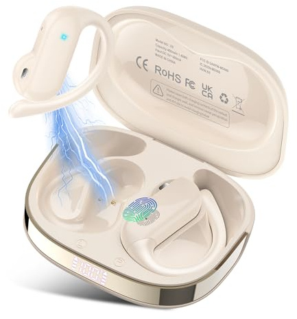 DUSONLAP AI Translation Earbuds Real Time with Audio and Video Calls, 3-in-1 Buletooth 5.4 Language Translator Earbuds Support 164 Languages, 7 Translation Modes, 32H AI Headphones with APP, Off White