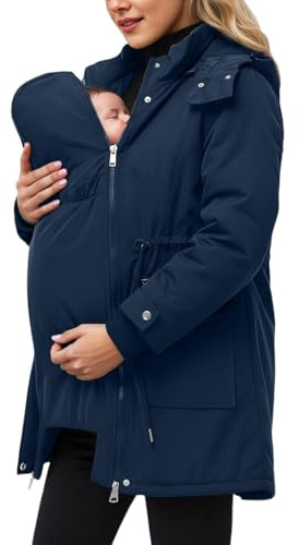 pvucpot Cappotto premaman da donna 3 in 1 ispessito Outwear foderato in pile cappotto invernale caldo con cappuccio