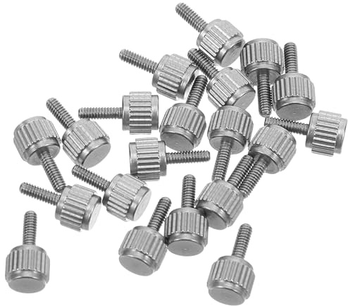HOLIDYOYO Pernos Moleteados Planos de Acero Inoxidable M2 X 6 MM Tornillos de Ajuste para Calibradores Vernier 20 Piezas Sujetadores Antideslizantes para Herramientas de Medición y
