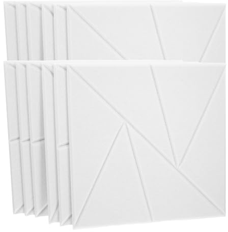 ibasenice Lot de 12 Panneaux Acoustiques Insonorisants Auto-adhésifs 30x30 Cm Mousse Haute Densité Blanc pour Isolation Phonique Murale Studio Maison Bureau
