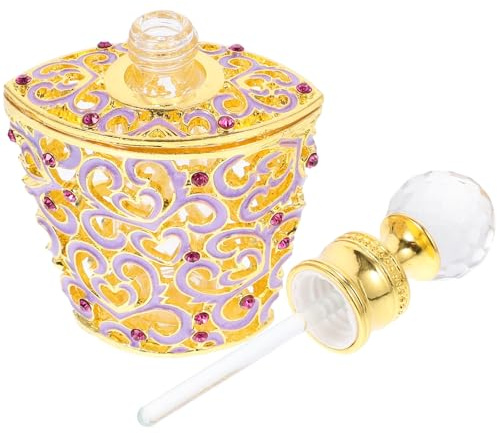 OSALADI Botella de Perfume Vintage de Vidrio Decorativa de 10 Ml, Rellenable Gotero para Aceites Esenciales, Frasco Pequeño Adecuado para Viajes y Decoración del Hogar