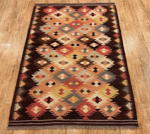 Rug Studios Teppich KELIM ORIGINAL | Farbe: Multi | Größe: 100 x 150 cm | orientalisch | gemustert | Vintagedesign | glamourös | Klassisch | Landhaus | Vintage | Modern | Wohnzimmer | Schlafzimmer | s