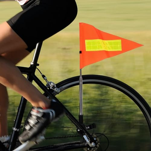 Generisch Fahrrad Fahnen Mit Stange Für Sicherheit | Fahrradanhänger Fahne | Hochsichtbar Reflektierend Wasserdicht Ausziehbar Wimpel | Kinderwagen Rollstuhl Golfwagen Zubehör Für Scooter Outdoor
