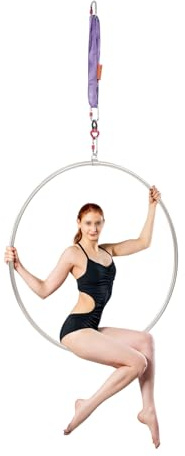 Luftakrobatikring 95 cm | enpunktsupphängning – 360° roterbar | 25KN | för hem och studio – inkl. väska