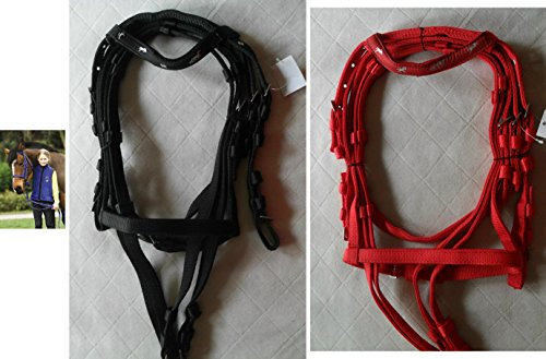 TRENSENZAUM mit Pferdchenstirnband Gr. Pony inkl. Zügel schwarz
