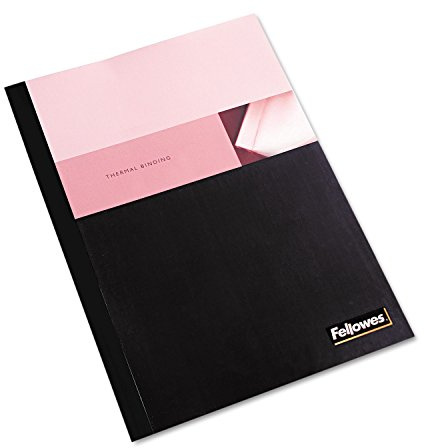 Fellowes 5256601 Thermal Binding System Covers, 120-Sheet Cap, 11 x 8 1/2, Clear/Black, 10/Pack