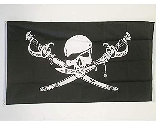 AZ FLAG Drapeau Pirate Brethren of the Coast 150x90 cm 2 Œillets | Usage intérieur et extérieur Drapeau décoratif corsaire coutures doubles et bords renforcés avec œillets métalliques