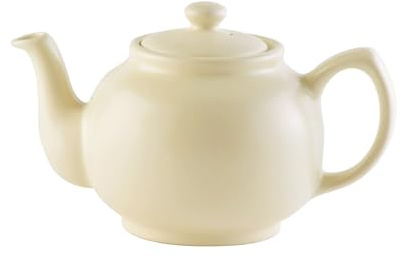 Price & Kensington Teekanne 6 Tassen, englische Steingut-Kanne, matt Creme | Vintage-Design, bauchige Rundform, stilvollen Teegenuss, spülmaschinenfest, mikrowellengeeignet, 1 Liter Fassungsvermögen
