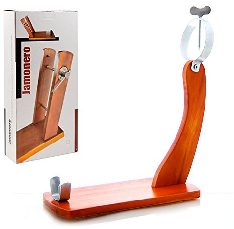 BAKAJI Portaprosciutto Gondola Ciliegio Legno Fine Porta Sostegno Prosciutto Gourmet