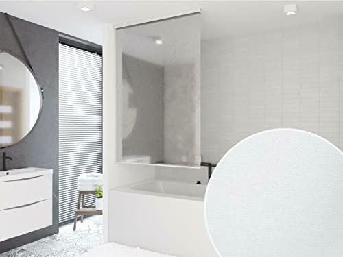 KS Handel 24 HALB-Kassetten DUSCHROLLO 100x240 cm PEVA Milky Stone TRANSPARENT Optik! Shower Rollo Curtain!