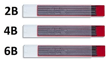 KOH-I-NOOR 4190 - Fallminen - Minenstärke: 2 mm, Härtegrad: 2B, 4B, 6B (3x12 Stück)