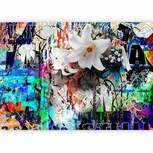 murando Fotomurales autoadhesivo Graffiti 294x210 cm Papel Pintado | Decoración de Pared Murales Pegatina decorativos adhesivos 3d moderna de Diseno Fotográfico Abstracto Flores