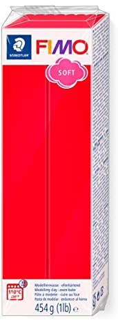 STAEDTLER FIMO soft 8021 Modelliermasse – Indischrot, 454 g | Ofenhärtend, weiche Knete für Einsteiger – für Schmuck & Deko – Art.-Nr. 8021-24