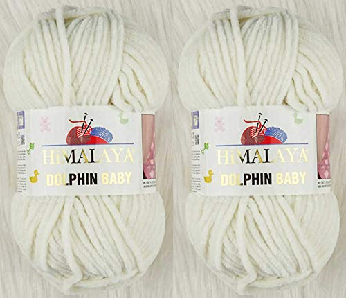 Himalaya Dolphin Baby Strickgarn Strickgarn, 2 Knäuel, 241 Meter, 2 x 100 g, super sperriges Babydecken-Strickgarn (80308)