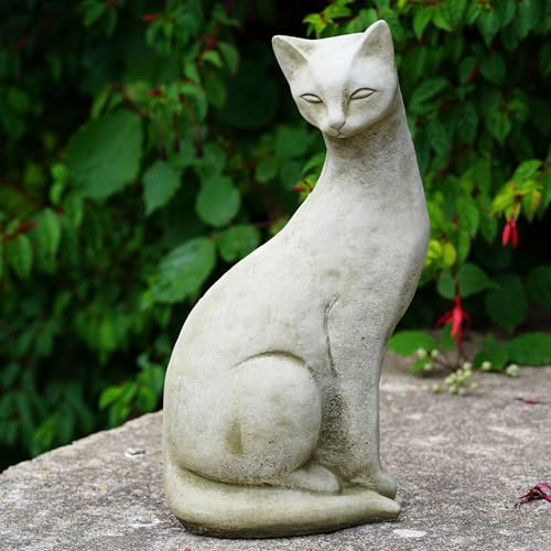 Statue de chat siamois | Pierre reconstituée animal béton décoration de jardin