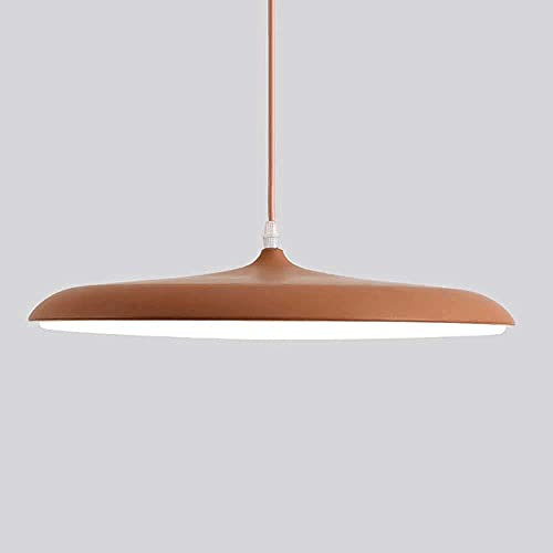 ZHRENXN Candelabro redondo moderno y simple, lámpara colgante LED con atenuación de tres colores, luz colgante empotrada en forma de platillo volante de colores, accesorios de iluminación para restaur