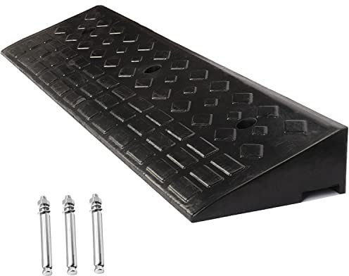 Uyoyous Rampe de Trottoir en Caoutchouc 100 x 25 x 10 cm - Seuil de Porte, Accès pour Voiture, Fauteuil Roulant, Camping-Car