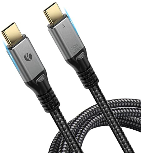 USB4 Kabel für Thunderbolt 3 Geräte, VCOM USB C Kabel Unterstützung 240W Aufladung, 20Gbps Datenübertragung, 4K@60Hz Video kompatibel mit MacBook Pro, iPad, Monitor (2Meter)