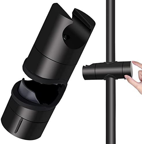 Drenky Soporte Ducha, Soporte Alcachofa Ducha Negro Para Barra de Ducha 18-25 mm Hecho de ABS Sólido Engrosado y Versión Mejorada Soporte de Cabezal de Ducha, Negro Mate
