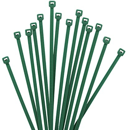 XINGO 1000 Piezas Verde Oscuro Bridas para cables profesionales, 200mm x 2.5mm, Resistentes UV, Bridas para Cables Para Oficina, Hogar, Exteriores