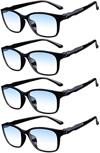 Eyglajdd Lesebrille für Herren Damen Matt Finish,TR90 leicht Lesehilfe Blaulichtfilter Brille 4er-Pack