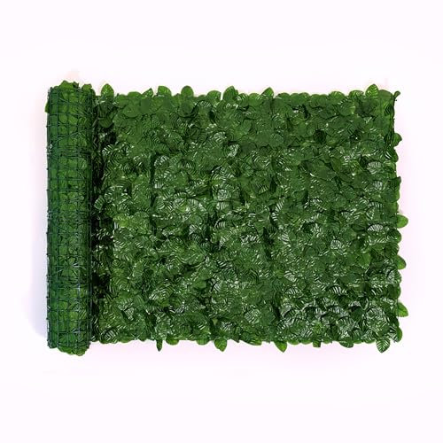Meridiana - Siepe Finta Artificiale Ornamentale Rotolo Frangivista Frangivento 1680 Foglie Foglia Finta Prato Lauro Osmantus Sintetica Anticaduta Ringhiera Terrazzo Balcone Giardino (1 x 3 Mt)