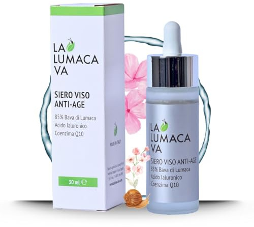 LA LUMACA VA Schneckenschleim-Serum 85 % rein, mit niedermolekularer Hyaluronsäure und Coenzym Q10, Anti-Falten-Serum, feuchtigkeitsspendend, geeignet als Gesichtsserum für fettige, trockene und