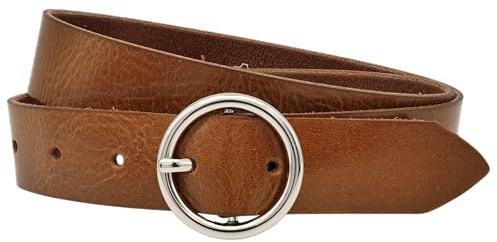 AnnaMatoni Gürtel Damen Ledergürtel Runde Schließe Made in Germany 3cm breit hochwertiges Echt Leder Damen Gürtel Leder Gürte Braun Schwarz