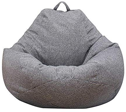 BAODBF Bezug für Sitzsack, ohne Füllung, 100 x 120 cm, klassischer Sitzsack, für Schlafzimmer, Büro, Wohnzimmer, Terrasse, Hellgrau