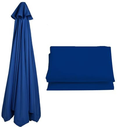 Sonnenschirm Ersatzbezug 200cm 270cm 300cm 6 Streben/8 Streben Sonnenschirm Ersatz Baldachin Abdeckung Dicke Und Stark Marktschirm Ersatzabdeckung UV Protection Ersatzbespannung(Royal blue,8 ribs-3m(9