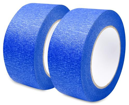 WinGluge 2 Rotoli Nastro di Mascheratura 48mm x 50m, Nastro Carta Imbianchino, Nastro per Mascheratura di Precisione, Nastro Adesivo per Pittura, per Mascheratura Verniciatura Ristrutturare