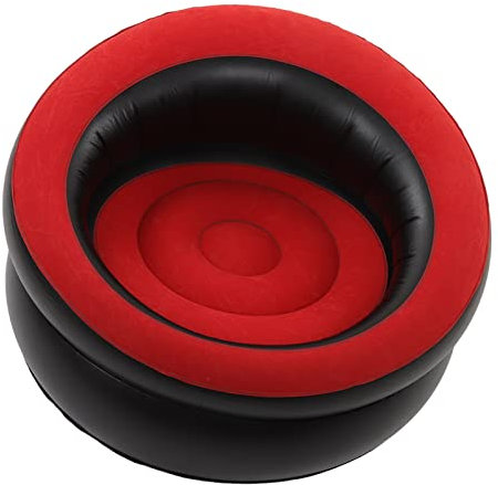 NDNCZDHC Aufblasbarer Stuhl Für Erwachsene, Aufblasbarer Lazy-Sofa-Stuhl Im Freien, Aufblasbare Couch, Tragbares Luftsofa Für Camping, Wohnzimmer, Reisen, 78 X 75 cm(Rot)