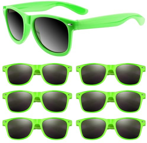 ASTARON nyhet solglasögon, bulk, 6-pack nya solglasögon, festgåvor för sommar, strand, pool, bröllopsfest, bra present till pool, födelsedagsfest, tillbehör, goody bag presenter (grön