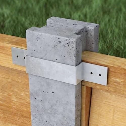 Lot de 10 supports de sécurité pour poteaux de clôture en acier galvanisé pour poteaux en béton ou en bois, pour poteaux de 10,2 cm, clips anti-cliquetis