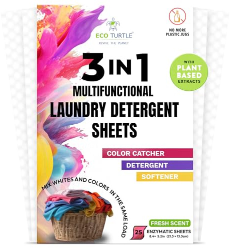 Color Catcher Fabric Softener Laundry Detergent Sheets 25 Loads