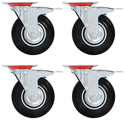 ZEYUAN 12 STK. Lenkrollen 125 mm, Transportrollen, Rollen Werkbank, Möbelrollen, Lenkrollen Für Möbel, Strandkorbrollen, Rollen Für Schirmständer,