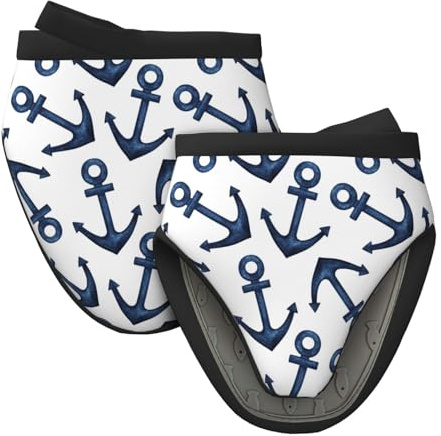 Mini guanti da forno in silicone, blu navy, resistenti al calore, presine per cucina e cottura, guanti da forno carini, 2 pezzi