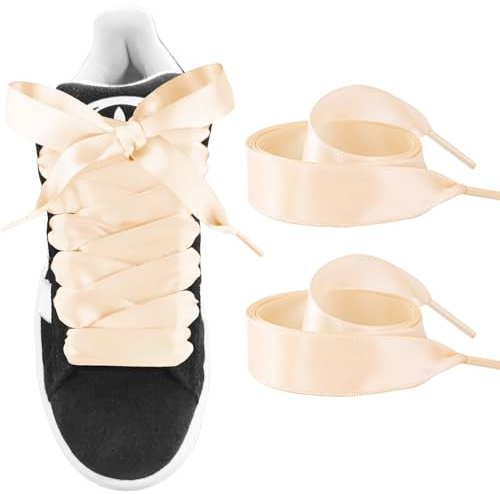 UamGlsob Lacci Piatti in Raso da 20 mm per Sneakers | Stringhe Morbidi in Seta e Satin, Perfetti per Scarpe Eleganti da Donna