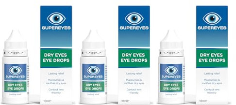 Supereyes Dry Eyes Eye Drops 10ml - Lasting Relief for Dry Eyes - Moisturises and Soothes Dry Eyes - Contact Lens Friendly