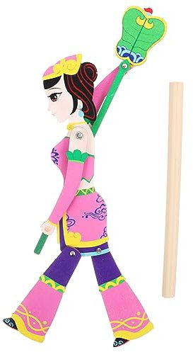 ibasenice Traditionelles Selbstgemacht Schattenpuppenspiel Für Kinder Leichtes Holz Schattenhandpuppenspiel Mit Stab Filigrane Chinesische Marionette Als Lernspielzeug Und Sammlerstück