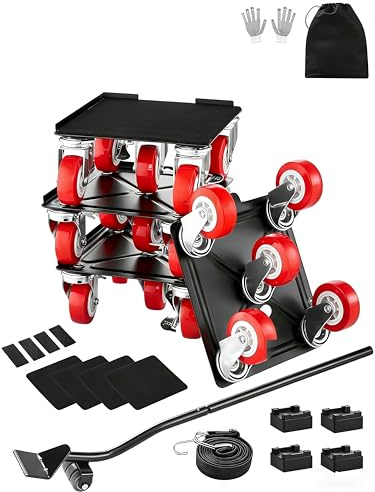 VEVOR Furniture Dolly, Maximum Load 3474 lbs, Heavy Duty Furniture Movers with 5 360° Rotation Wheels, Carbon Steel Panel, Furniture Lift Slider Tool Set for Appliances, Sofa, Fridge, Washing Machine